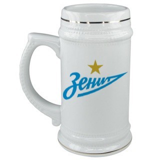 Керамическая кружка для пива с логотипом Зенит